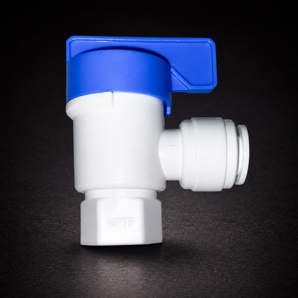 [FIT-PTC-TSV-025-038] 1/4" MNPT × 3/8" Tube Push-to-Connect Tank Shut-Off Valve