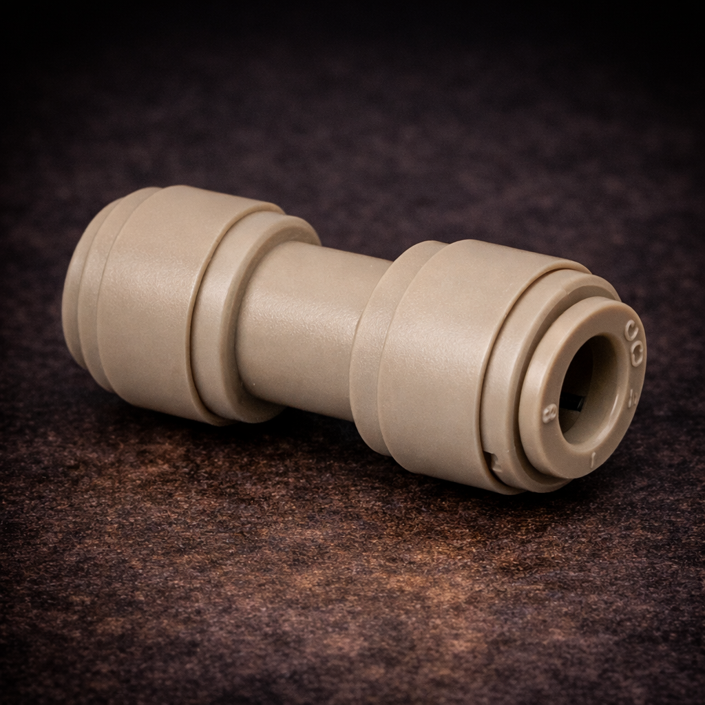 [FIT-PTC-UNI-063-050] 5/8" Tube × 1/2" Tube Push-to-Connect Reducing Union