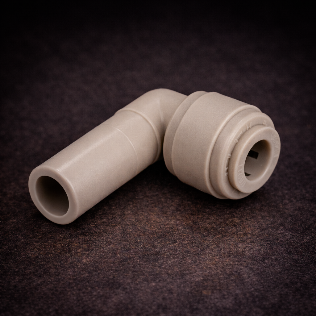 [FIT-PTC-SEL-038-038] 3/8" Tube × 3/8" Stem Push-to-Connect Elbow