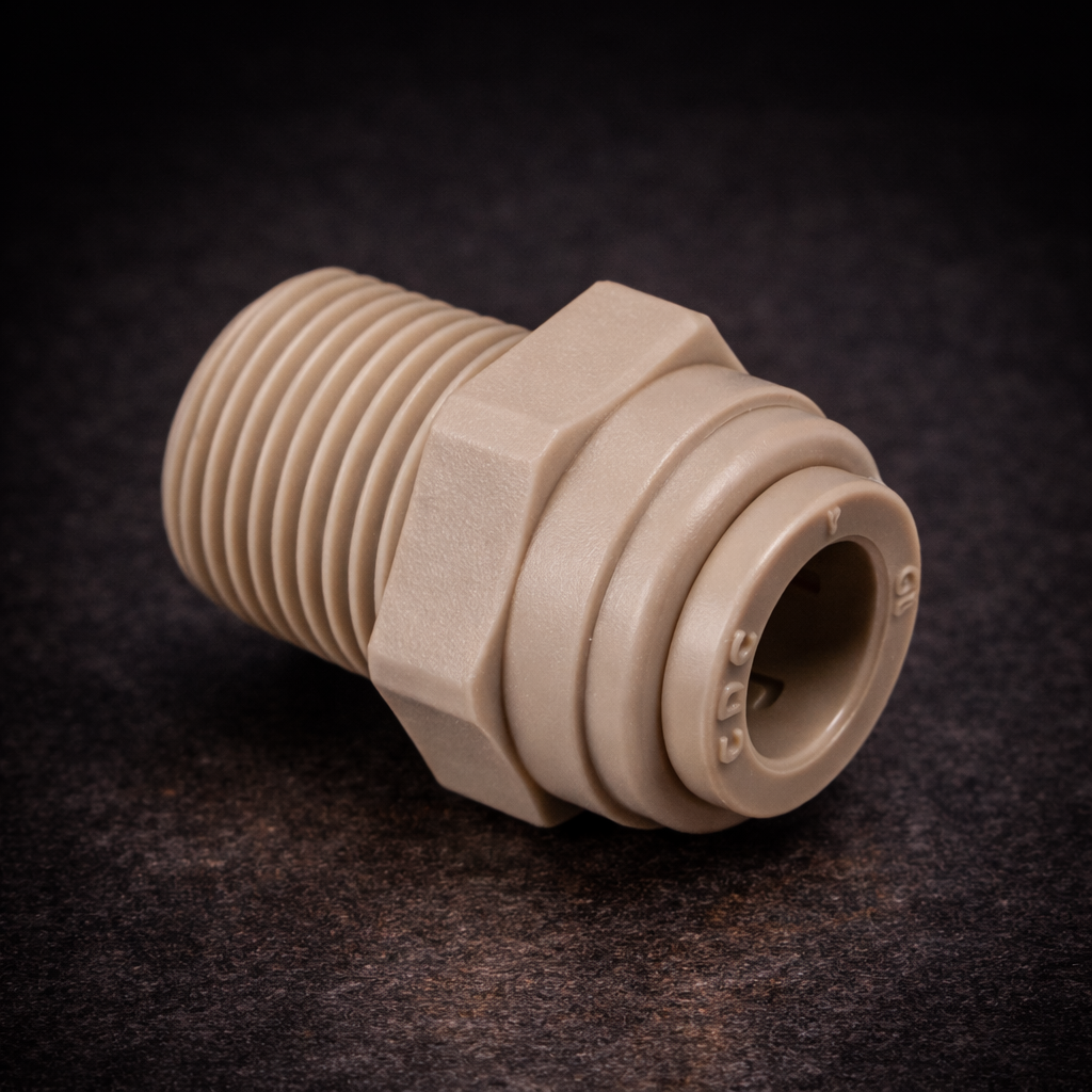 [FIT-PTC-MAD-025-038] 1/4" Tube × 3/8" MNPT Push-to-Connect Male Adapter