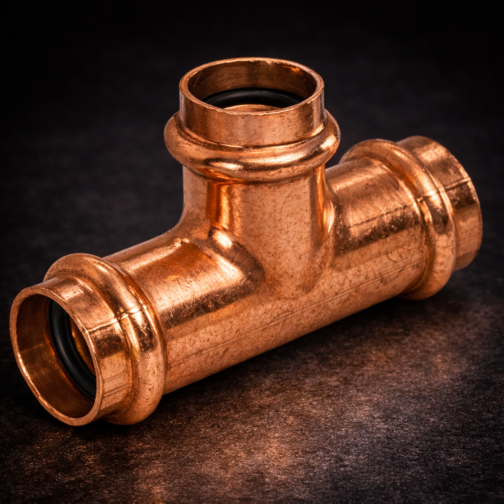 [FIT-PRS-TEE-100] 1" Copper Press Tee